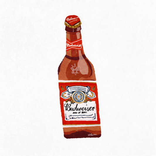 illustration of a bottle of budweiser beer