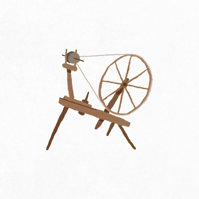 illustration of a spinning wheel