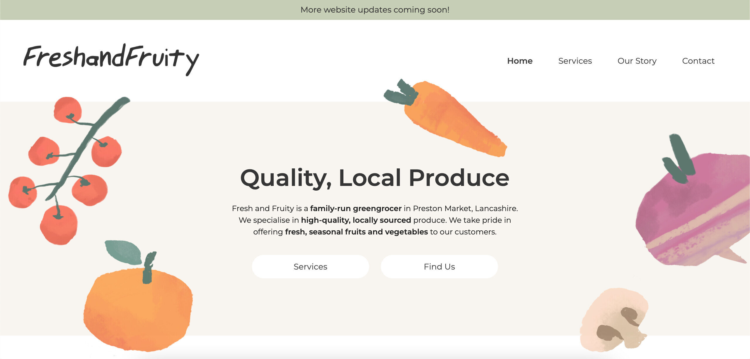 fresh and fruity website screenshot